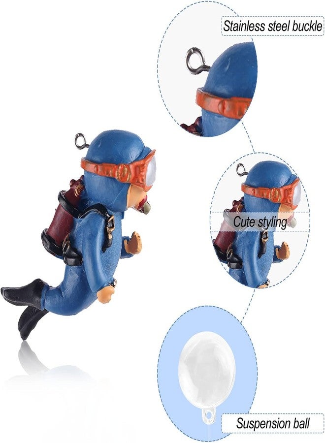 VAYINATO® Blue Floating Diver Decor Aquarium Ornament Resin Aquarium Decorations (1 Pcs) for All Kinds of Aquarium/Fish Tank Landscaping Decorations by Petzlifeworld - Image 3